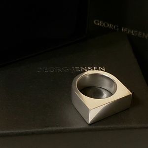 Georg Jensen Sterling Flat Wide Aria Band, #593c